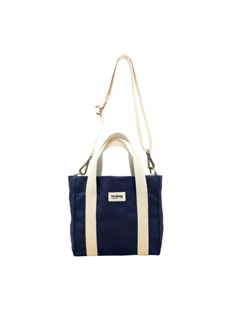 hindbag LOUISE - COTON BIO - NAVY sac mini cabas louise sacs-a-mains