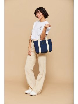 hindbag LOUISE - COTON BIO - NAVY sac mini cabas louise Sac business