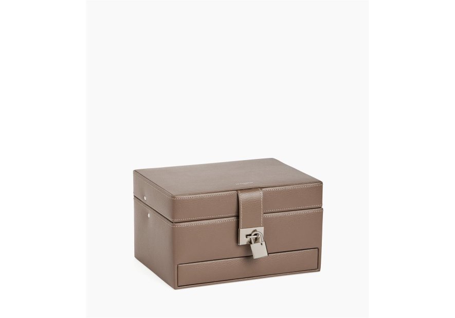 Le Tanneur TBJ7325 - CUIR DE VACHETTE - TAU coffret bijoux ouverture automatique m Coffrets à bijoux