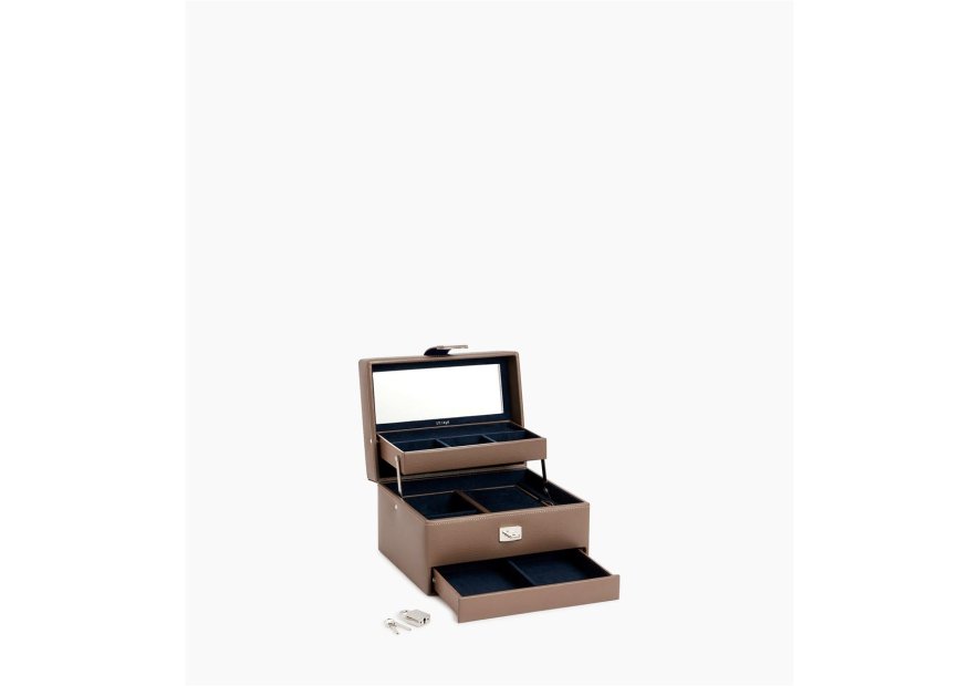 Le Tanneur TBJ7325 - CUIR DE VACHETTE - TAU coffret bijoux ouverture automatique m Coffrets à bijoux