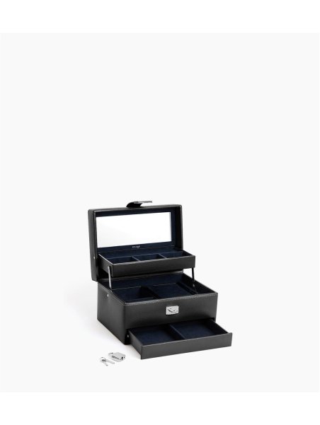 Le Tanneur TBJ7325 - CUIR DE VACHETTE - NOI coffret bijoux ouverture automatique m Coffrets à bijoux