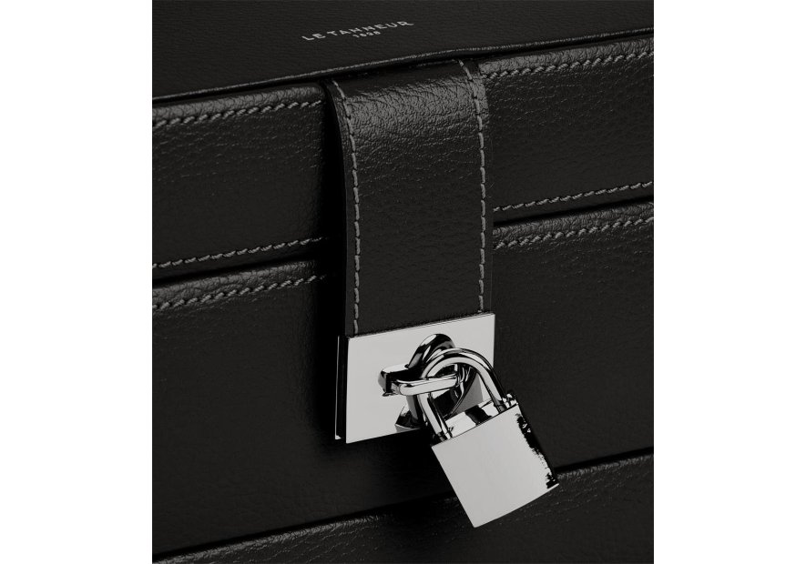 Le Tanneur TBJ7325 - CUIR DE VACHETTE - NOI coffret bijoux ouverture automatique m Coffrets à bijoux