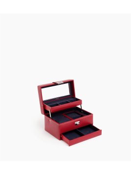 Le Tanneur TBJ7325 - CUIR DE VACHETTE - GRE coffret bijoux ouverture automatique m Coffrets à bijoux