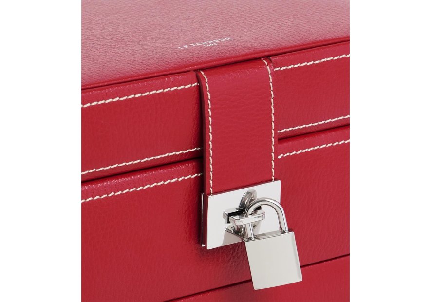 Le Tanneur TBJ7325 - CUIR DE VACHETTE - GRE coffret bijoux ouverture automatique m Coffrets à bijoux