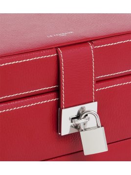 Le Tanneur TBJ7325 - CUIR DE VACHETTE - GRE coffret bijoux ouverture automatique m Coffrets à bijoux