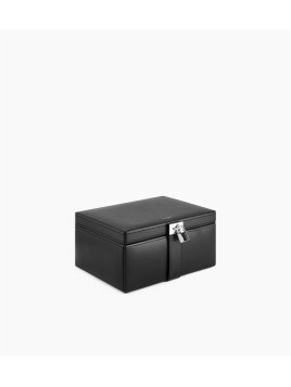 Le Tanneur TBJ7323 - CUIR DE VACHETTE - NOI grand coffret bijoux miroir Coffrets à bijoux