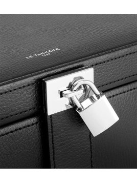 Le Tanneur TBJ7323 - CUIR DE VACHETTE - NOI grand coffret bijoux miroir Coffrets à bijoux