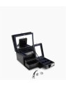 Le Tanneur TBJ7323 - CUIR DE VACHETTE - NOI grand coffret bijoux miroir coffret-bijoux