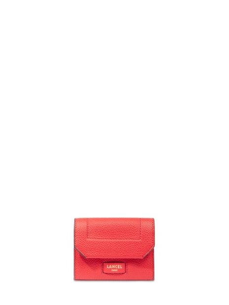 Lancel A13179 - CUIR DE VACHETTE - ROUG porte monnaie/ cartes compact porte-monnaie-femme