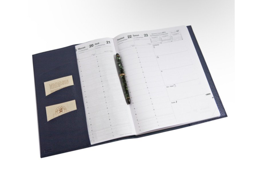 Atelier de la forêt 29-33 - CUIR DE VACHETTE - MARIN agenda bureau président Accessoires