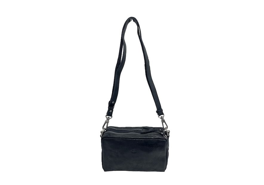 Mila Louise MAMA T - LAINE/CUIR - NOIR sac trotteur shearling mama Sac business