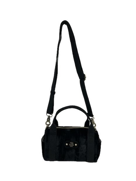 Mila Louise BEE VFR - TOILE/CUIR - NOIR mini sac polochon bee sacs-a-mains
