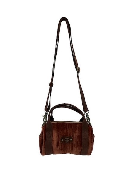 Mila Louise BEE VFR - TOILE/CUIR - COGNAC mini sac polochon bee Sac business