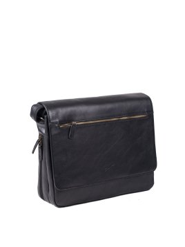 Gerard Henon 5273 - CUIR DE VACHETTE - NOIR Grande Besace Maroquinerie