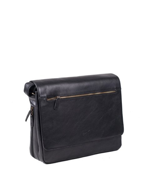 Gerard Henon 5273 - CUIR DE VACHETTE - NOIR - Grande Besace Sac business