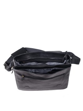 Gerard Henon 5273 - CUIR DE VACHETTE - NOIR Grande Besace Maroquinerie