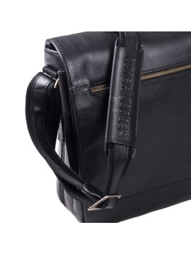 Gerard Henon 5273 - CUIR DE VACHETTE - NOIR Grande Besace Maroquinerie