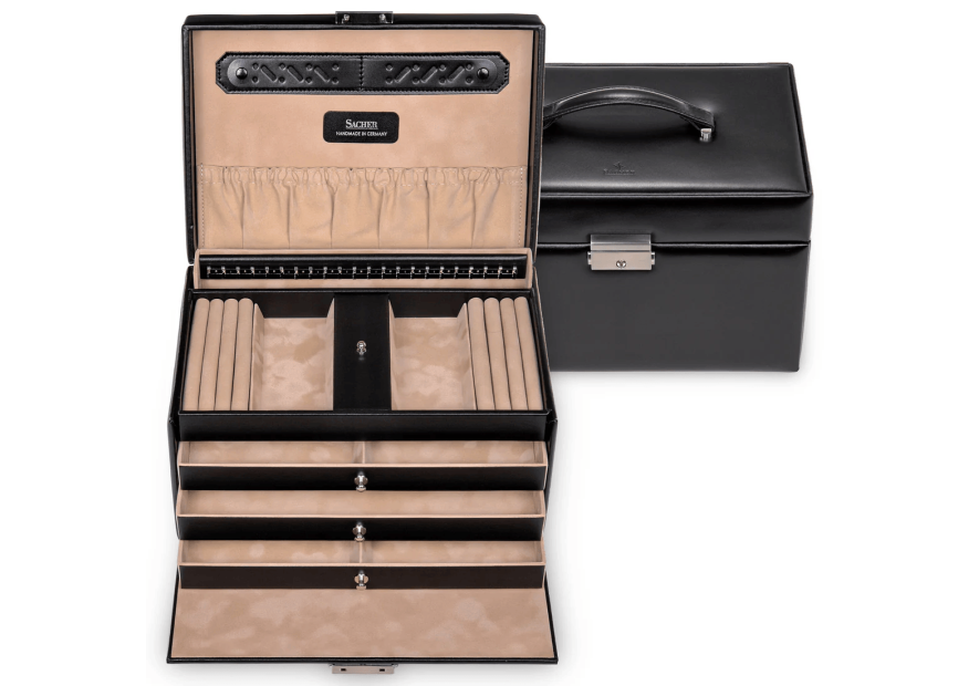 sacher 69.107 - CUIR DE VACHETTE - NOIR coffret à bijoux en cuir julia Coffrets à bijoux