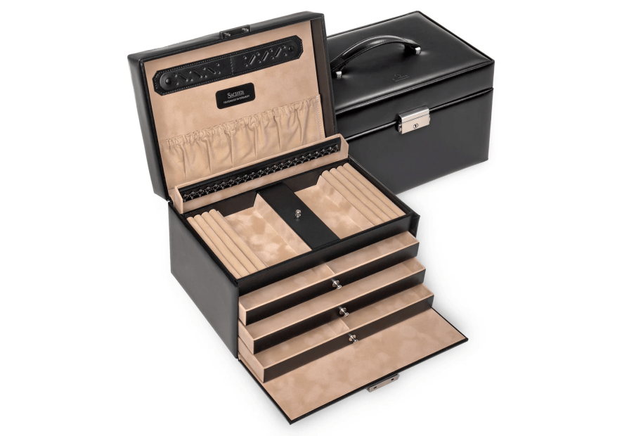 sacher 69.107 - CUIR DE VACHETTE - NOIR coffret à bijoux en cuir julia Coffrets à bijoux