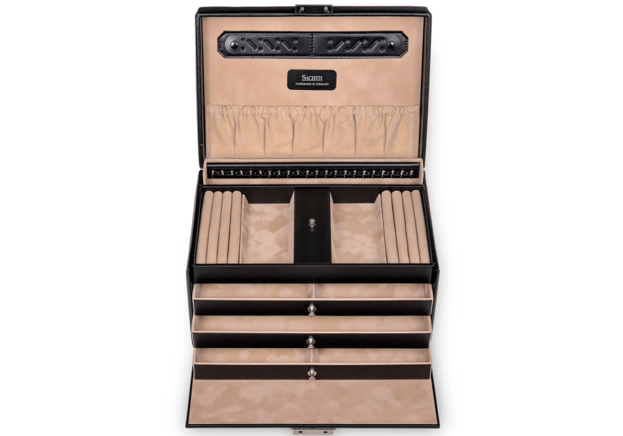 sacher 69.107 - CUIR DE VACHETTE - NOIR coffret à bijoux en cuir julia Coffrets à bijoux