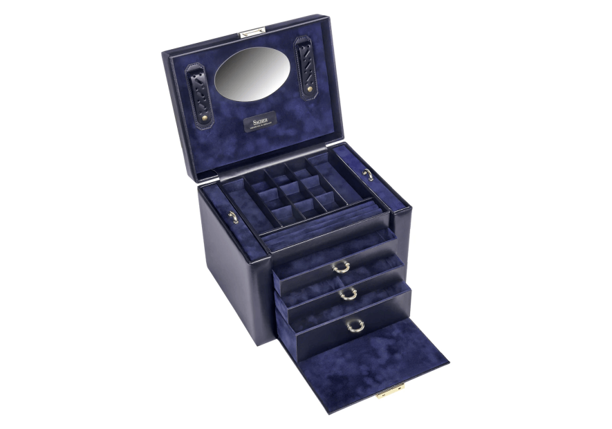 sacher 88.301 - CUIR - NAVY coffret à bijoux xxl marta accuro Coffrets à bijoux sacher 88.301 - CUIR - NAVY coffret à bijoux xxl marta accuro Coffrets à bijoux