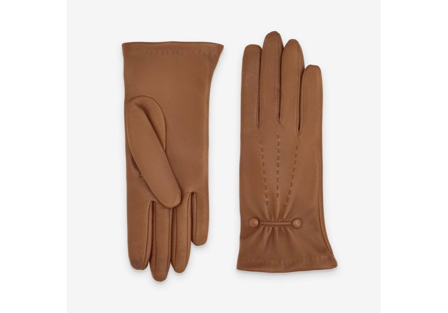Glove Story 21481SN - CUIR D'AGNEAU - NABAB gant femme boutons doublé soie Gants