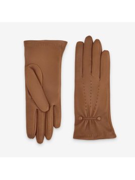 Glove Story 21481SN - CUIR D'AGNEAU - NABAB gant femme boutons doublé soie Gants