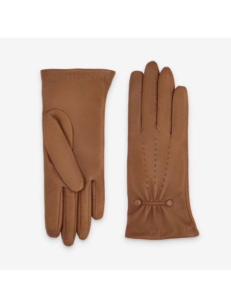 Glove Story 21481SN gant femme cuir doublé soie 2 boutons nervures gants femme