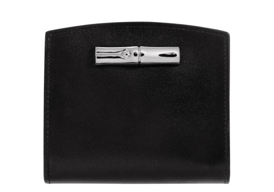 Longchamp 30011HCL - CUIR DE VEAU - NOIR - porte monnaie billet roseau box Porte-monnaie