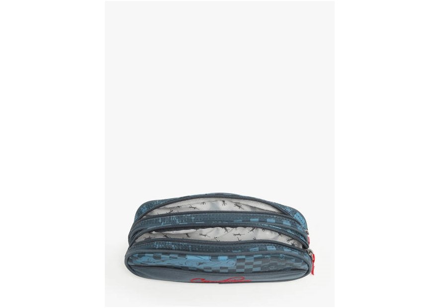 Caméléon BAS-TROU - POLYESTER - NAVY RED  trousse 2 compartiments actual Trousses