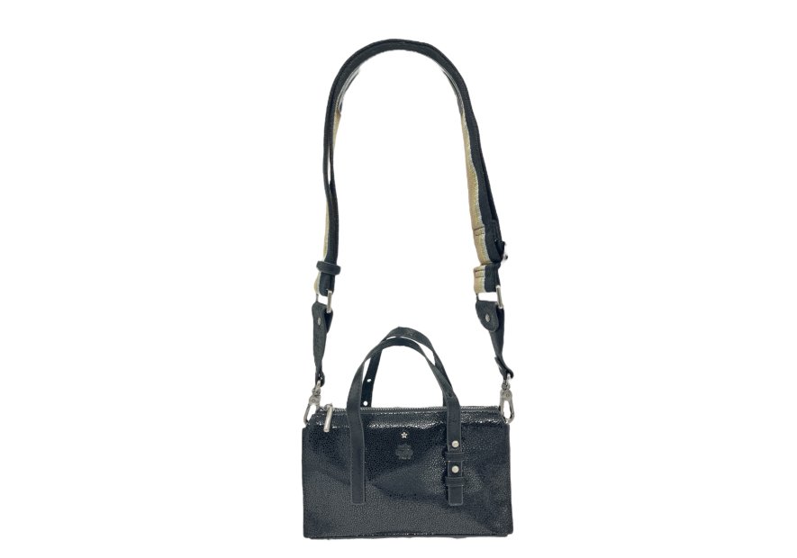 Mila Louise LYA BB - CUIR DE VACHETTE - NOIR sac a main porté travers Sac business