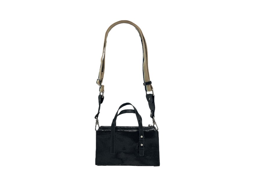 Mila Louise LYA BB - CUIR DE VACHETTE - NOIR sac a main porté travers Sac business