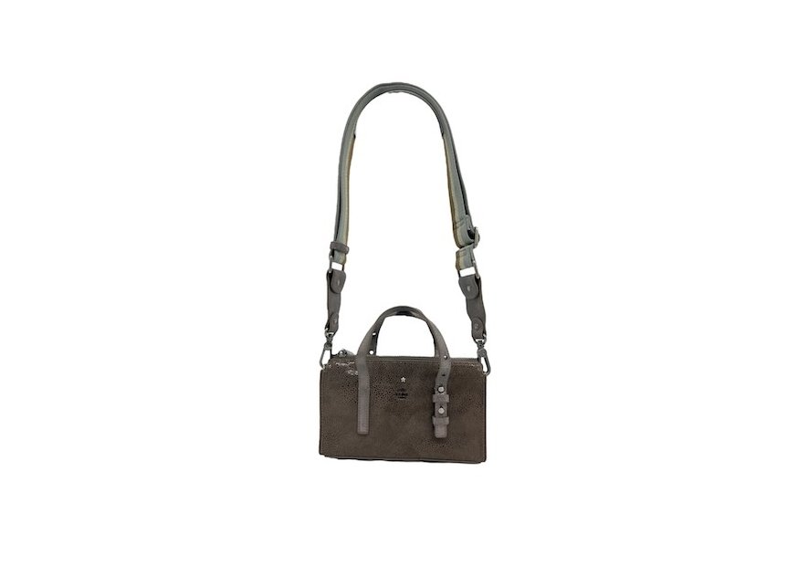 Mila Louise LYA BB - CUIR DE VACHETTE - TAUP sac a main porté travers Sac business