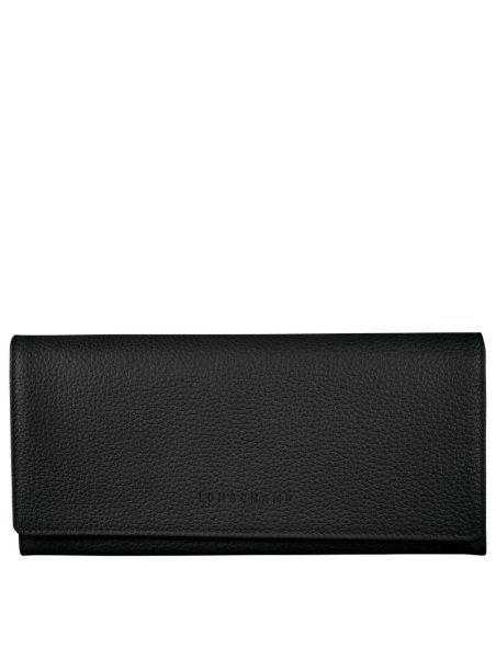 Longchamp 3044021 - CUIR DE VACHETTE - NOI portefeuille rabat le foulonné Porte-monnaie