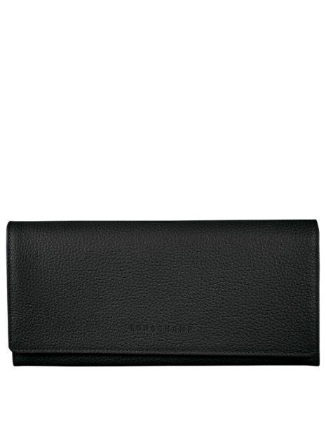 Longchamp 3044021 - CUIR DE VACHETTE - NOI portefeuille rabat le foulonné porte-monnaie-femme
