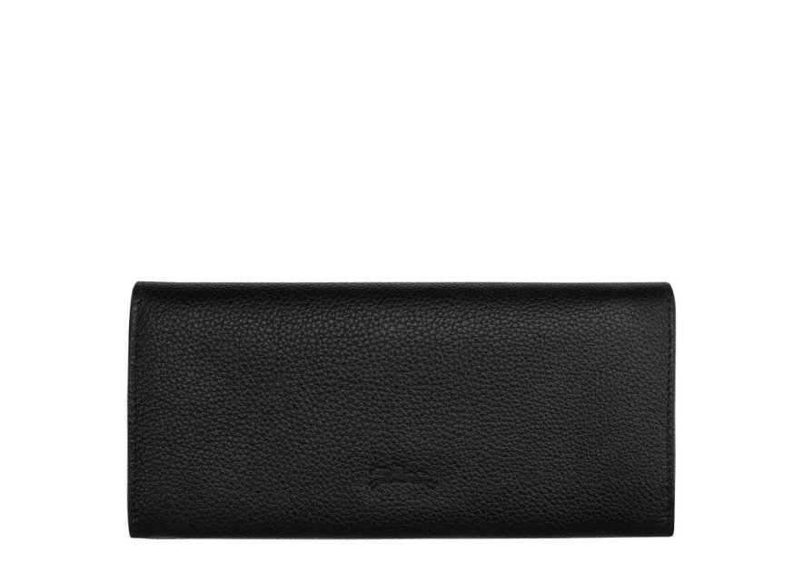 Longchamp 3044021 - CUIR DE VACHETTE - NOI portefeuille rabat le foulonné Porte-monnaie
