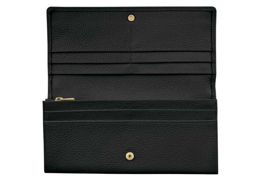 Longchamp 3044021 - CUIR DE VACHETTE - NOI portefeuille rabat le foulonné Porte-monnaie