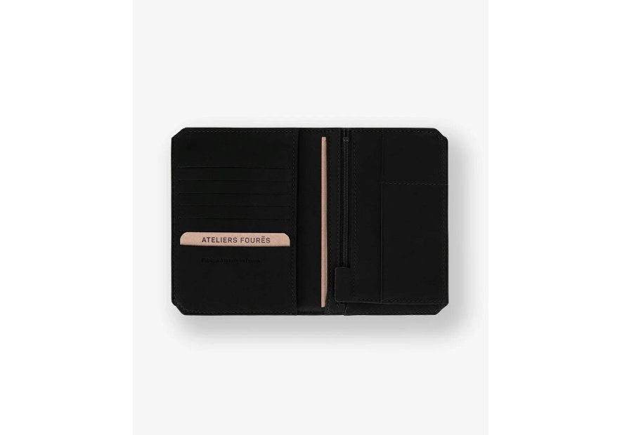 Les Ateliers Foures 9226X - CUIR DE VACHETTE - NOIR Portefeuille/Porte-cartes Portefeuilles