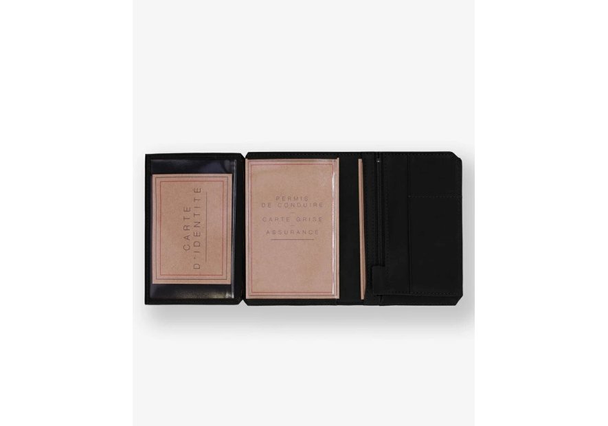 Les Ateliers Foures 9226X - CUIR DE VACHETTE - NOIR Portefeuille/Porte-cartes Portefeuilles