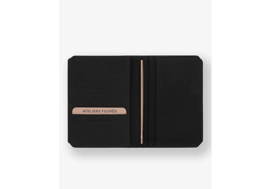 Les Ateliers Foures 9249 - CUIR DE VACHETTE - NOIR Portefeuille/Porte-cartes Portefeuilles