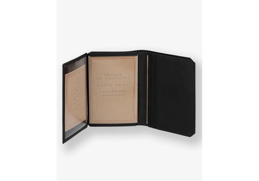 Les Ateliers Foures 9249 - CUIR DE VACHETTE - NOIR Portefeuille/Porte-cartes Portefeuilles