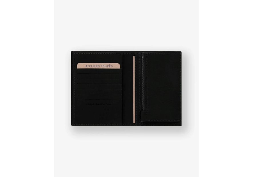 Les Ateliers Foures 969X - CUIR DE VACHETTE - NOIR Portefeuille/Porte-cartes Portefeuilles