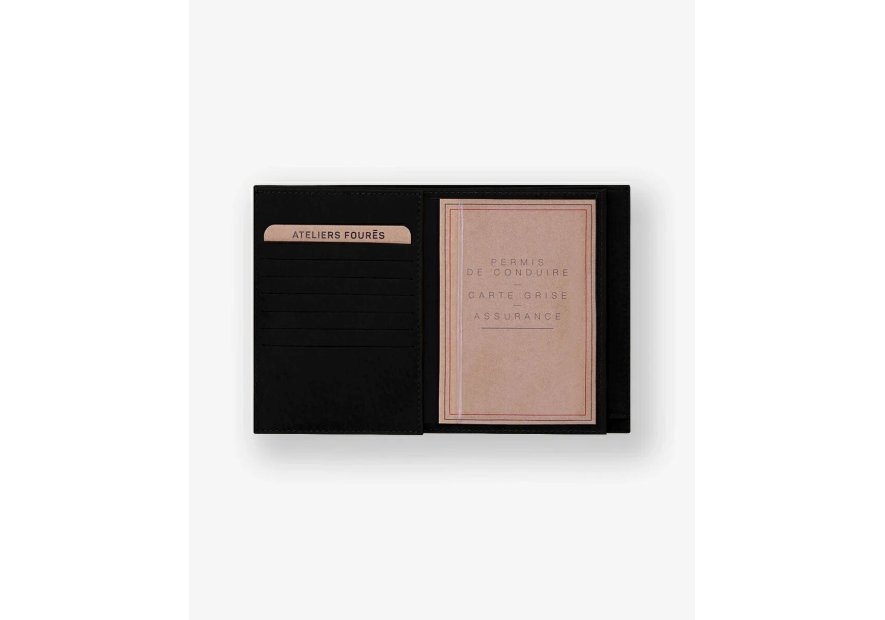 Les Ateliers Foures 969X - CUIR DE VACHETTE - NOIR Portefeuille/Porte-cartes Portefeuilles