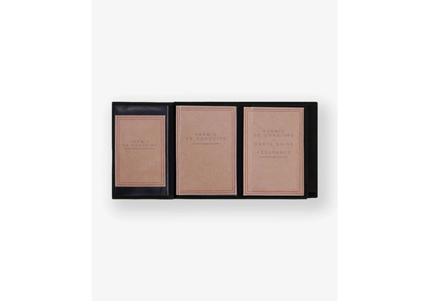 Les Ateliers Foures 969X - CUIR DE VACHETTE - NOIR Portefeuille/Porte-cartes Portefeuilles