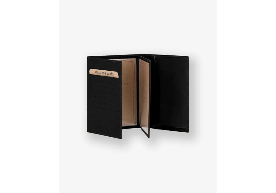 Les Ateliers Foures 969X - CUIR DE VACHETTE - NOIR Portefeuille/Porte-cartes Portefeuilles