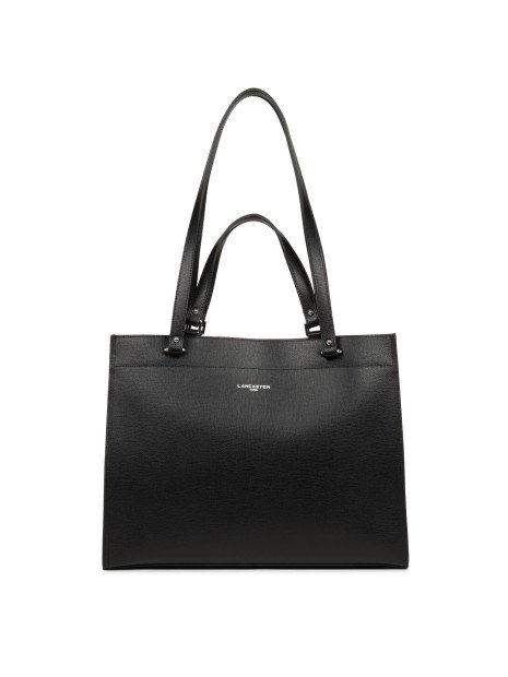 Lancaster 438-003 - CUIR DE VACHETTE - NOI grand sac cabas épaule sirra sacs-a-mains