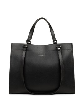 Lancaster 438-003 - CUIR DE VACHETTE - NOI grand sac cabas épaule sirra Sac business
