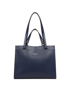 Lancaster 438-003 - CUIR DE VACHETTE - BLE grand sac cabas épaule sirra Sac business