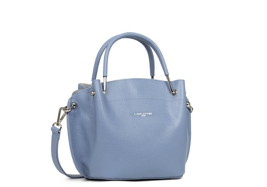 Lancaster 470-18 - CUIR DE VACHETTE - BLEU Foulonné Double - Sac à main Louisa Sac porté travers