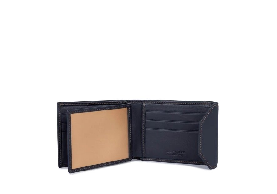 Lancaster 120-43 - CUIR DE VACHETTE - BLEU porte cartes soft vintage Porte-cartes